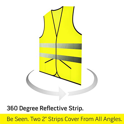 PeerBasics, Pocket Safety Vest 10 Pack, Yellow Reflective High Vis...