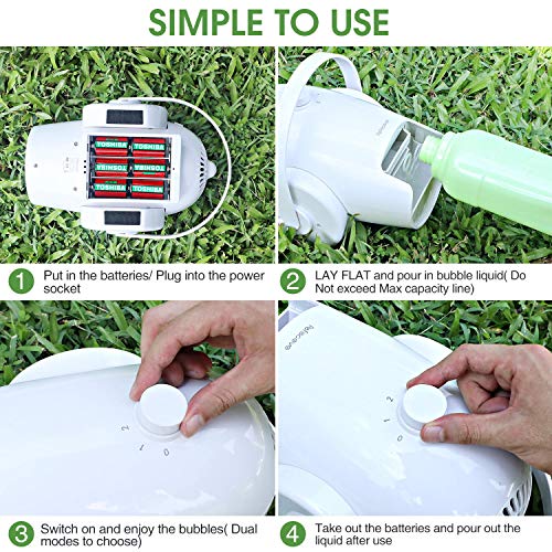 Bubble Machine Automatic Bubble Blower - Portable Bubble Maker for...