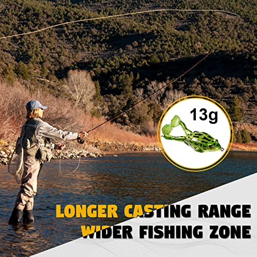 Pelican Mate Topwater Frog Lures Double Propellers Soft Silicone B...