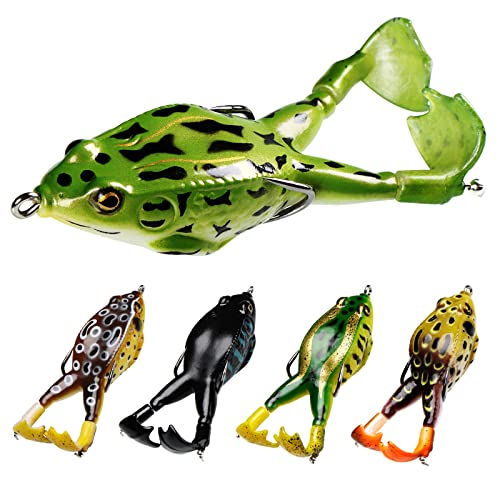Pelican Mate Topwater Frog Lures Double Propellers Soft Silicone B...