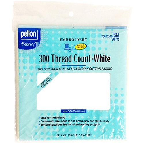 Pellon 300 Thread Count Cotton Fabric for Embroidery, 20 by 24-Inc...