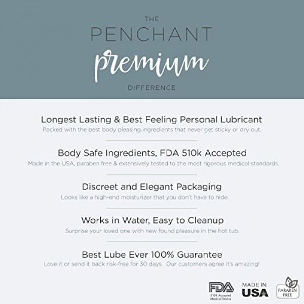 Intimate Lubricants for Sensitive Skin by Penchant Premium - Silic...