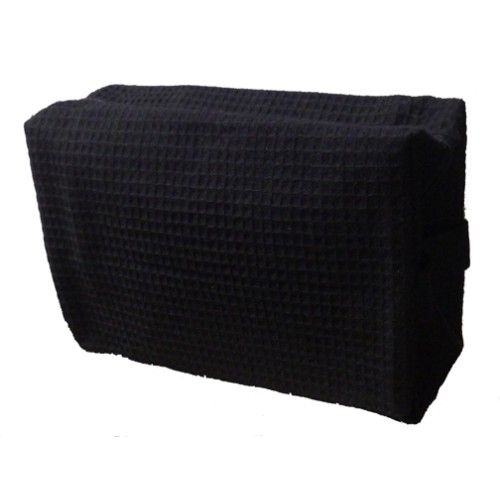 Pendergrass Cotton Waffle Cosmetic Bag, Large, Black