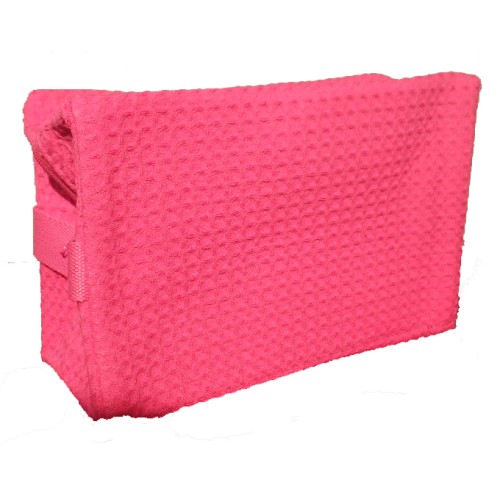 Pendergrass Cotton Waffle Cosmetic Bag, Large, Fuchsia