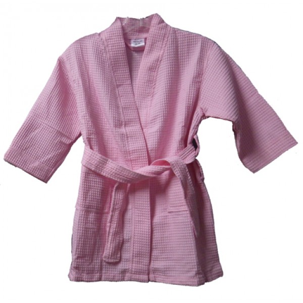 Pendergrass Children's Waffle Robe, Pink, Medium 6-8