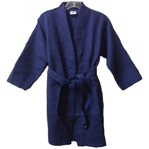 Pendergrass Children's Waffle Robe, Navy, Large 10-12