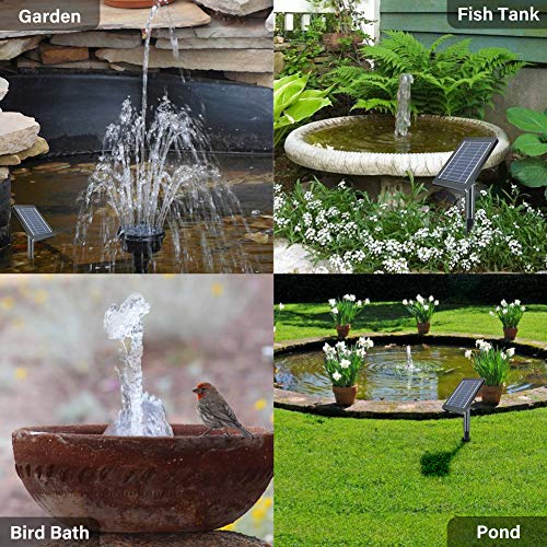 Pendoo Solar Fountain Pump, Solar Powered Water Fountain Pump Outd...
