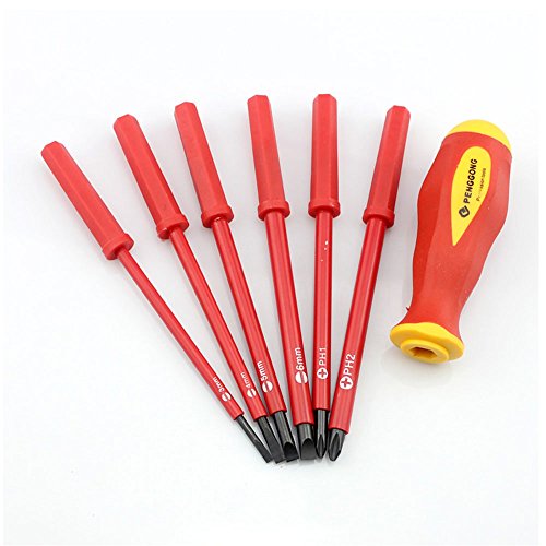 Insulated Electrical Screwdriver Set CR-V Slotted Phillips Head Pr...