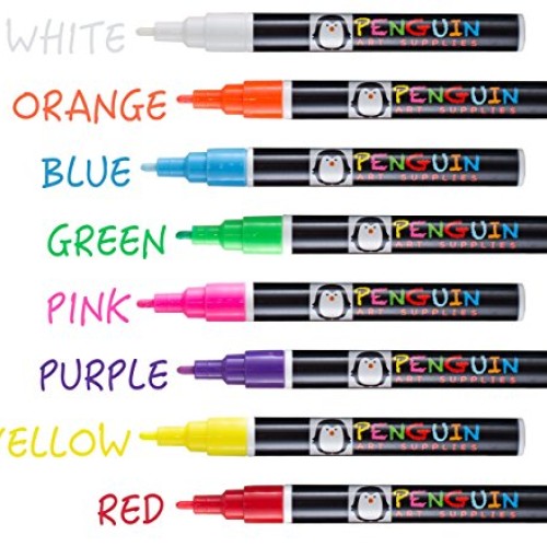 Professional Artist 3MM Fine Tip Chalk Marker Pens - Set of 8 Colo...