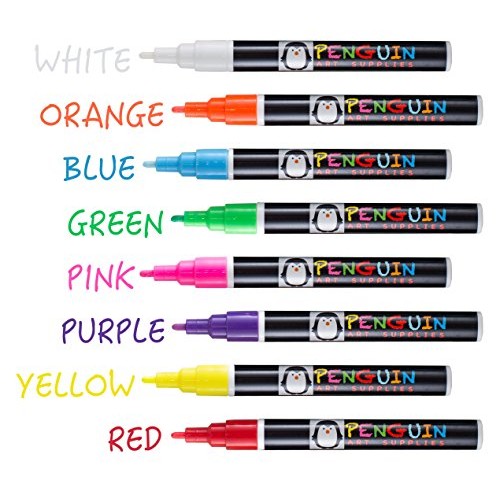 Professional Artist 3MM Fine Tip Chalk Marker Pens - Set of 8 Colo...