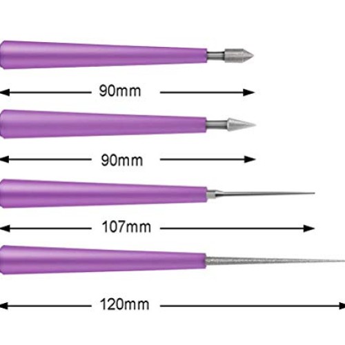 Pengxiaomei Diamond Tipped Bead Reamer, 4 Pcs Beading Hole Enlarge...