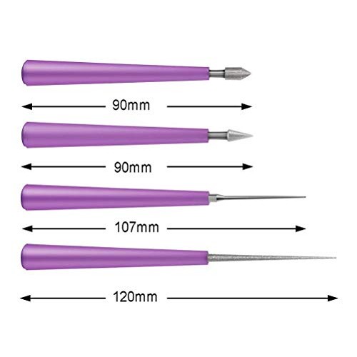 Pengxiaomei Diamond Tipped Bead Reamer, 4 Pcs Beading Hole Enlarge...