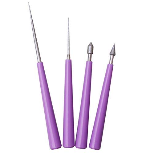 Pengxiaomei Diamond Tipped Bead Reamer, 4 Pcs Beading Hole Enlarge...