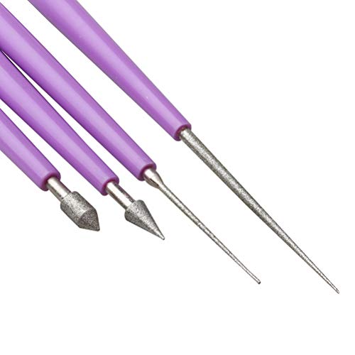 Pengxiaomei Diamond Tipped Bead Reamer, 4 Pcs Beading Hole Enlarge...