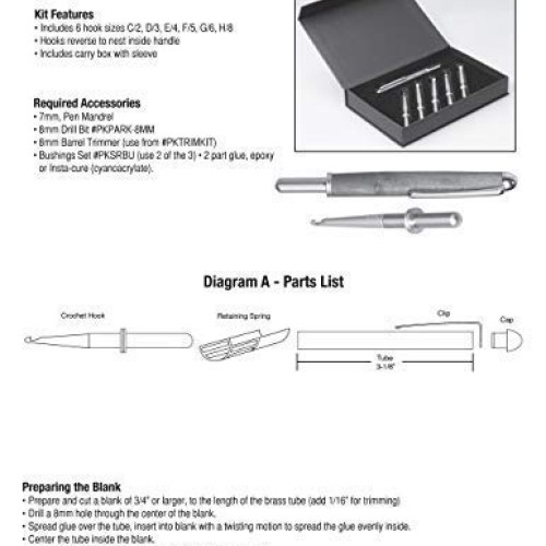 Penn State Industries PKCROCHET Interchangeable Crochet Hook Kit S...