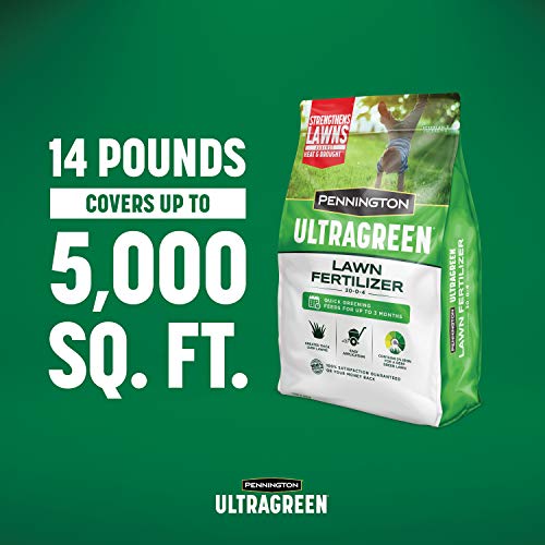 Pennington 100536576 UltraGreen Lawn Fertilizer, 14 LBS, Covers 50...