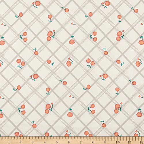 Penny Rose Cream Calico Crow Plaid Fabric by The Yard