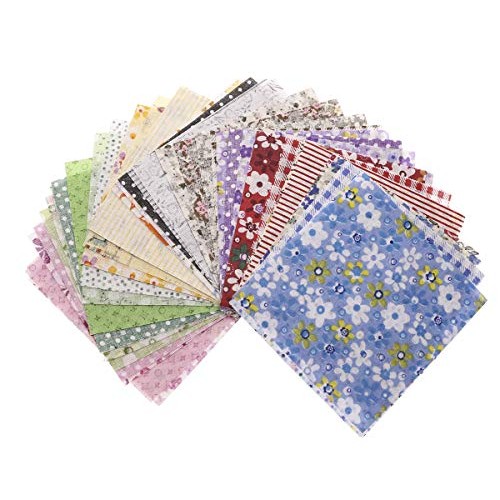 Penta Angel 50 Pieces Color Precut Cotton Squares Quilting Printed...