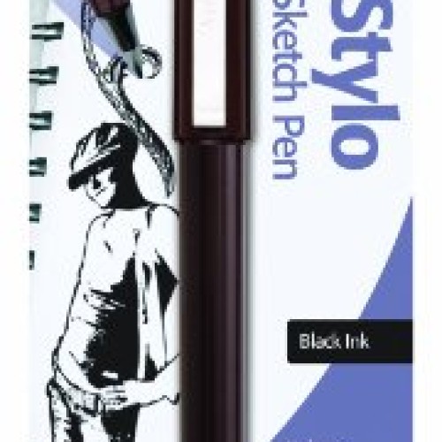 Pentel Arts Stylo Sketch Pen, Black Ink, 1 Pack JM20BPAE