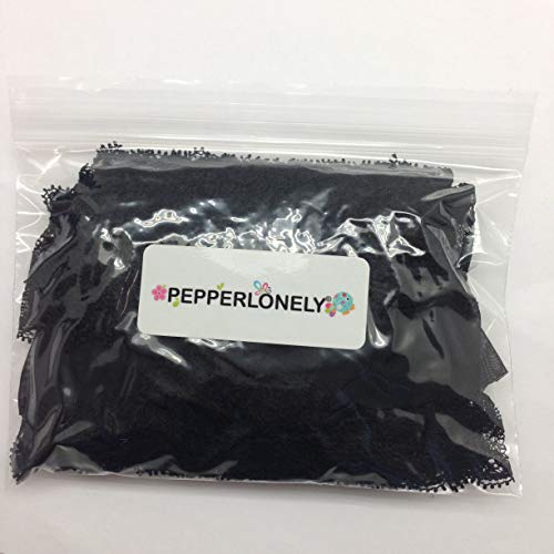 PEPPERLONELY 1 Meter 40 Inch Black Fabric 3-Layer Pleated Lace E...