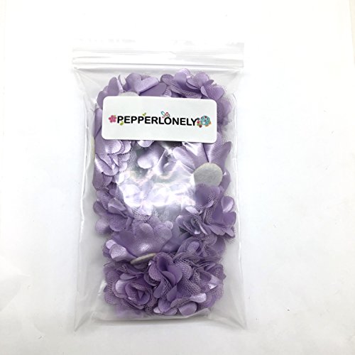PEPPERLONELY 10PC Set Lavender Lace Chiffon Peony Fabric Flowers, ...