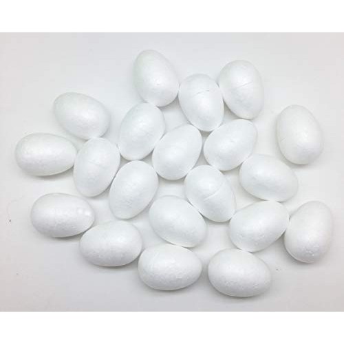 PEPPERLONELY 20PC White Styrofoam Egg Shape Balls, 5cm 2 Inch