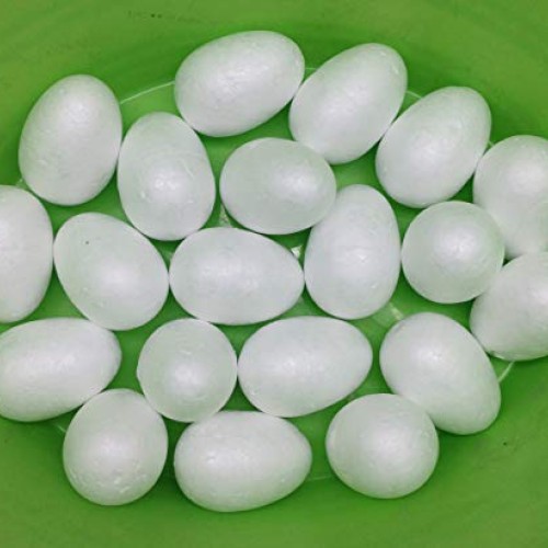 PEPPERLONELY 20PC White Styrofoam Egg Shape Balls, 5cm 2 Inch