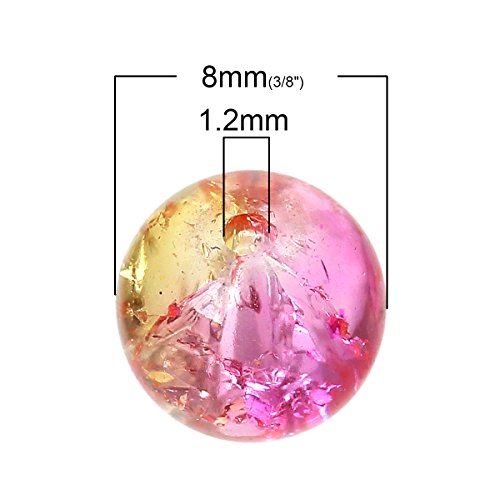 PEPPERLONELY Brand 500 Piece Random Crackle Glass Round Beads 8mm