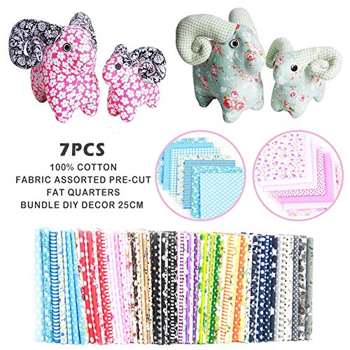 Per Newly 7PCS Fabric Decorating Kit, Cotton Fabric Bundles Quilti...