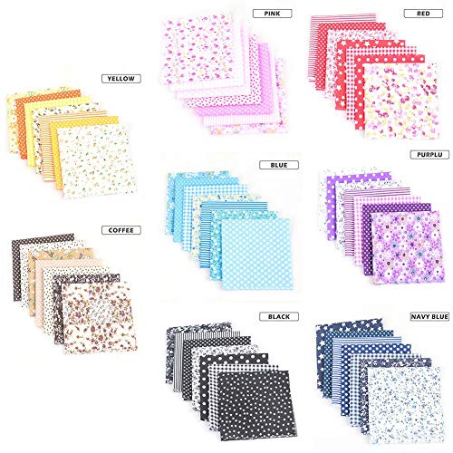 Per Newly 7PCS Fabric Decorating Kit, Cotton Fabric Bundles Quilti...