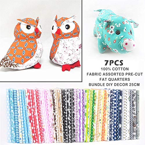 Per Newly 7PCS Fabric Decorating Kit, Cotton Fabric Bundles Quilti...