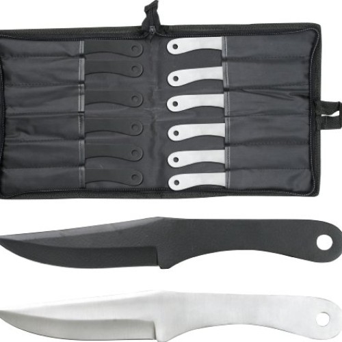 Perfect Point PAK-712-12 Throwing Knife Set with 12 Knives, Silver...
