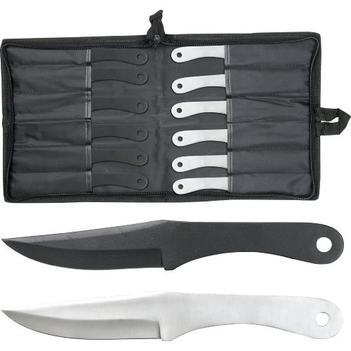 Perfect Point PAK-712-12 Throwing Knife Set with 12 Knives, Silver...
