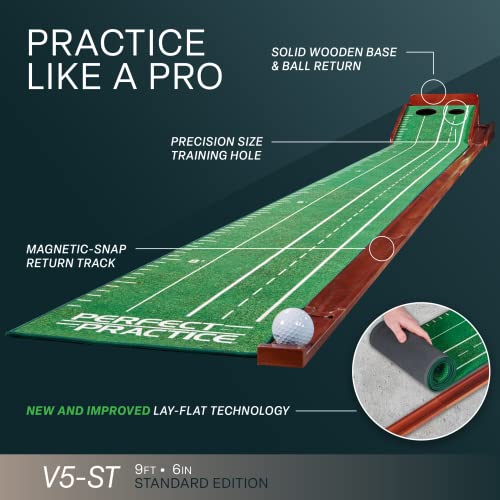 PERFECT PRACTICE Putting Mat STV5 - Indoor Golf Putting Green with...
