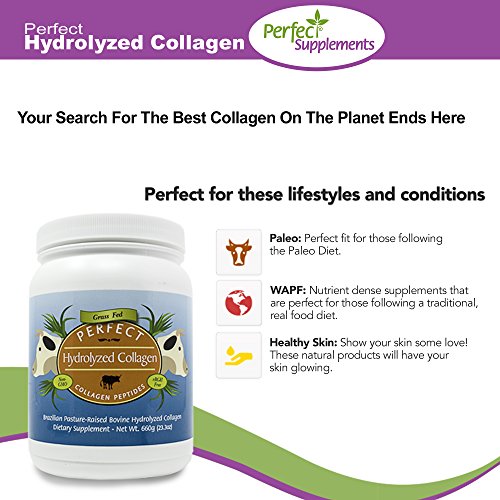 Perfect Hydrolyzed Collagen Peptides, from 100% Grass-Fed Brazilia...