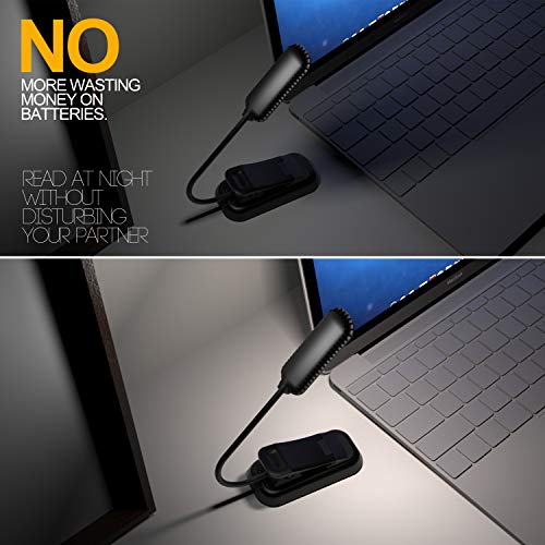 Book Light, PERFECTDAY 12 LED USB Rechargeable Reading Light with ...