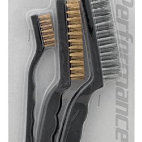 Performance Tool W1149 3-Piece Brass and Stainless-Steel Wire Brus...