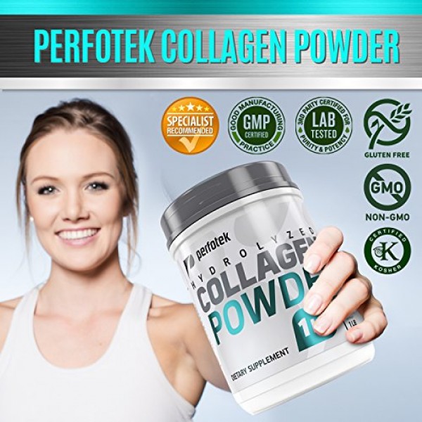 Collagen Powder Peptides 16oz Unflavored Hydrolyzed Collagen Grass...