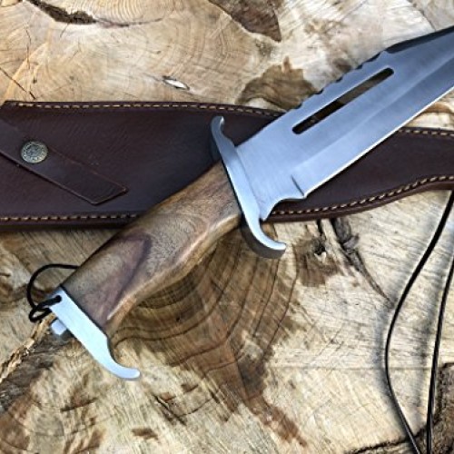 Perkin | 16 Inches Fixed Blade Hunting Knife | Bowie Knife | Leath...