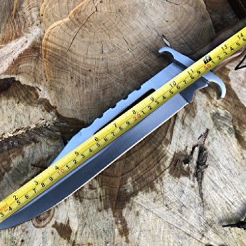 Perkin | 16 Inches Fixed Blade Hunting Knife | Bowie Knife | Leath...