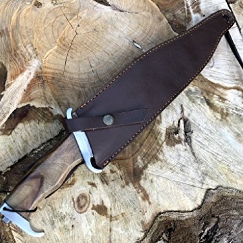 Perkin | 16 Inches Fixed Blade Hunting Knife | Bowie Knife | Leath...