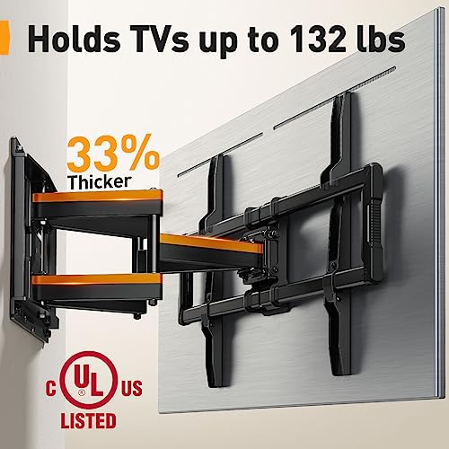 Perlegear UL-Listed Full Motion TV Wall Mount for 40–85 Inch Flat ...