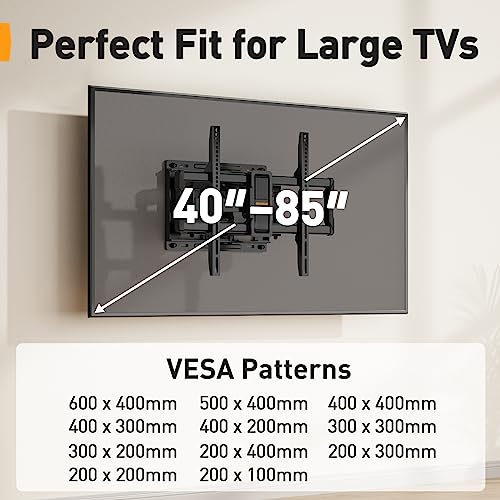 Perlegear UL-Listed Full Motion TV Wall Mount for 40–85 Inch Flat ...