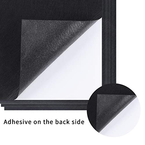 Perzodo 8 Pieces Self Adhesive Black Crafting Felt Fabric Back She...