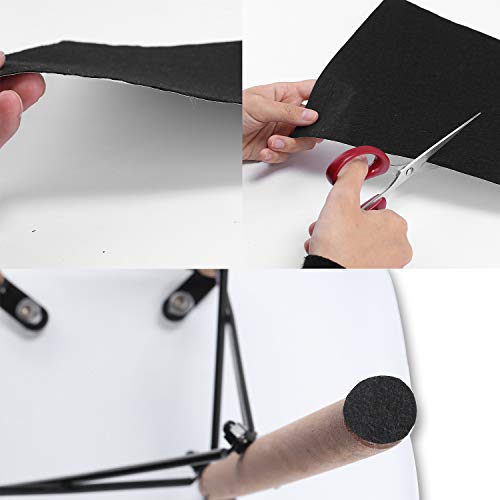 Perzodo 8 Pieces Self Adhesive Black Crafting Felt Fabric Back She...