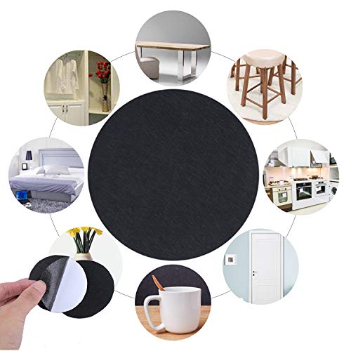 Perzodo 8 Pieces Self Adhesive Black Crafting Felt Fabric Back She...