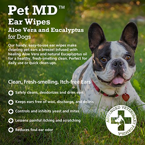 Pet MD - Dog Ear Cleaner Wipes - Otic Cleanser for Dogs to Stop Ea...
