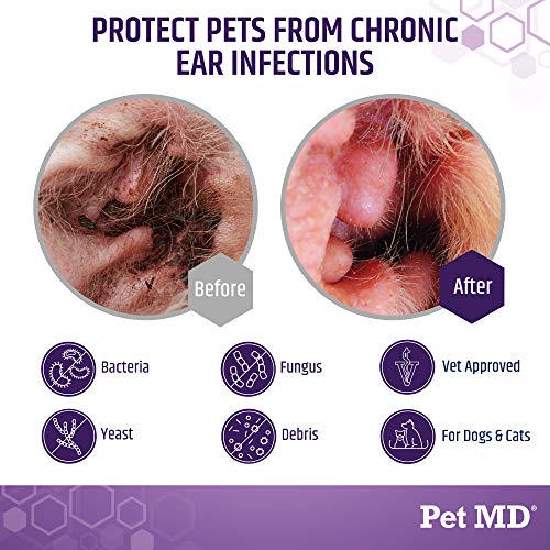 Pet MD Veterinary Tris Flush Cat & Dog Ear Cleaner - Dog Ear Infec...