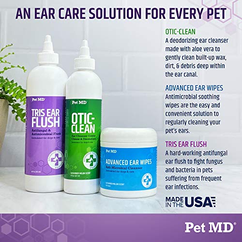 Pet MD Veterinary Tris Flush Cat & Dog Ear Cleaner - Dog Ear Infec...
