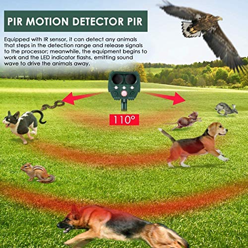 Dog Cat Repellent, 2020 Ultrasonic Pest Repellent with Motion Sens...